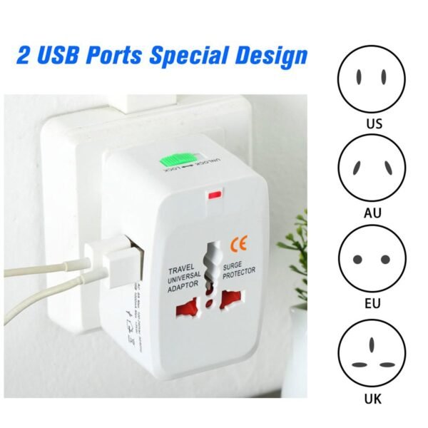 All-in-One Universal Worldwide Travelling AC Adaptor Plug (1 Pc)