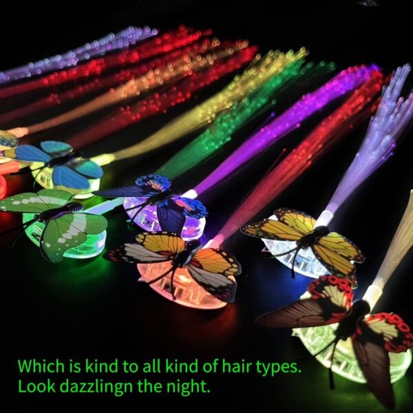LED Butterfly Hair Braid Clip (Mix Color, 1 Pc)