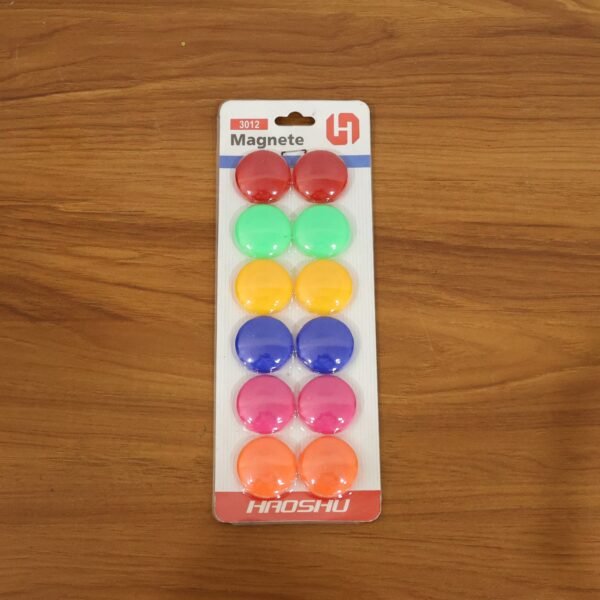 Colorful Round Refrigerator Magnets Set (12 Pc Set)