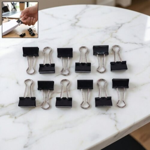 06_clips_7f23d83c-811e-45b5-b47f-00d2f489489e.jpg Black Metal Binder Clips (19 MM, 12 Pieces Set)