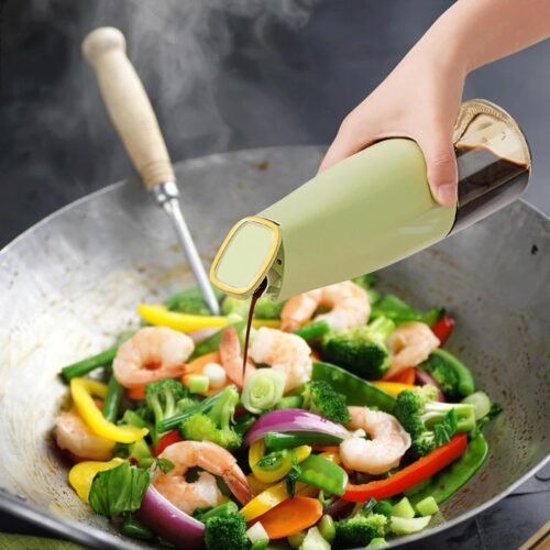 Oil Dispenser, 500ml Cooking Oil Dispensing Cruets with Automatic Open Lid, (500 ML)