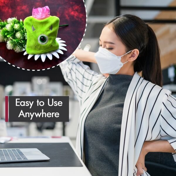 06_d780e2b1-cf9d-4ffc-9786-d0c74bbec1ca.jpg Green One-Eyed Monster Print Small Hot Water Bag with Cover for Pain Relief