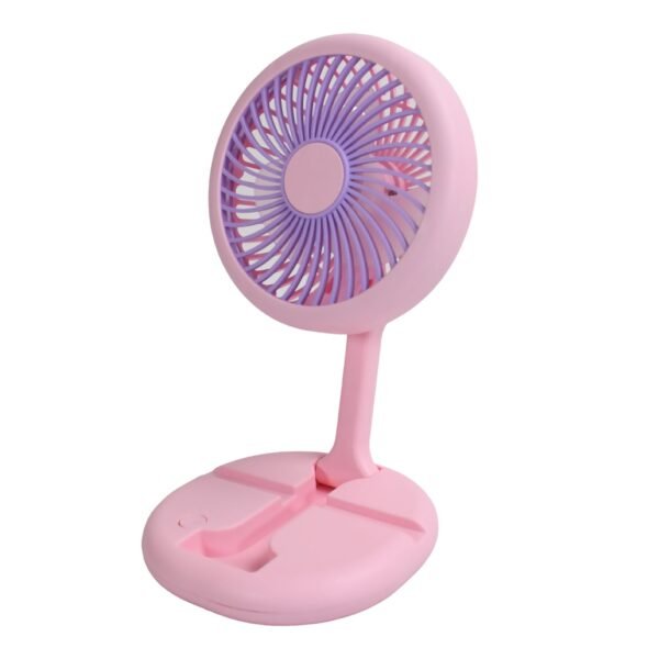 USB Rechargeable Portable Fan with LED Light – Heavy-Duty Foldable Fan