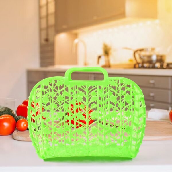 Plastic Basket Bag || Fruit & Vegetable Storage Basket (3 Pcs Set / Multicolor)