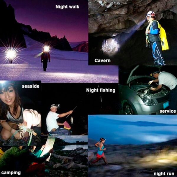 Head Lamp 15 Led Long Range Rechargeable  Lamp Use For Camping, Hiking