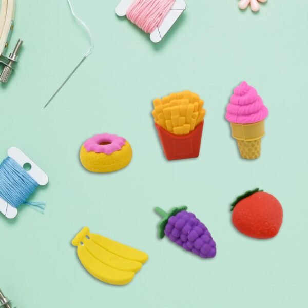 3D Food Fancy Colorful Erasers – Cute Novelty Eraser Set for Kids (1 Set)