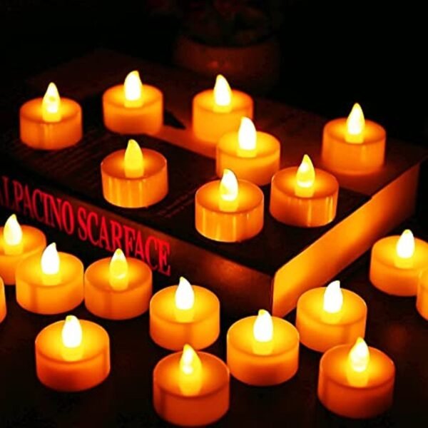 Festival Decorative - LED Tealight Candles, Diwali (White, 24 Pcs)