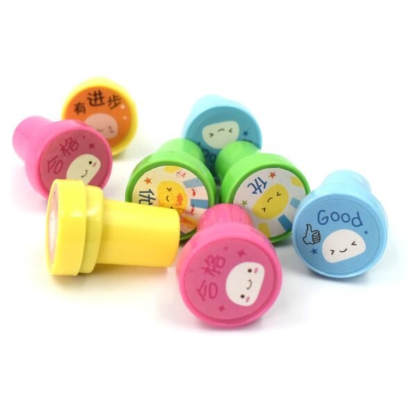 Emoticon Stamps 8 pieces in Round Shape Stamp for Kids Teachers, Parents and Students