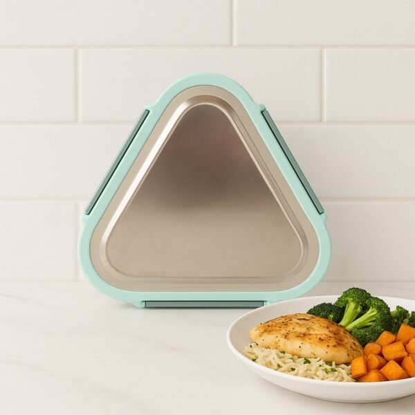 Ganesh Trinity 2-Piece Stainless Steel Triangle Lunch Box Set
