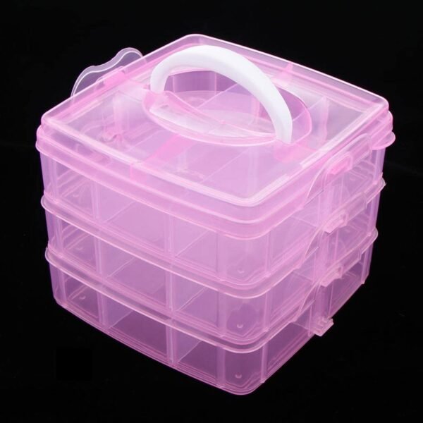 06_ec44d844-b4a6-4012-aba6-70850334c108.jpg Versatile 18-Grid 3-Layer Transparent Plastic Organizer Box