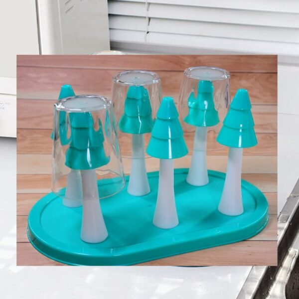 Plastic Glass Stand – Antique Tumbler Holder for Kitchen & Dining Table