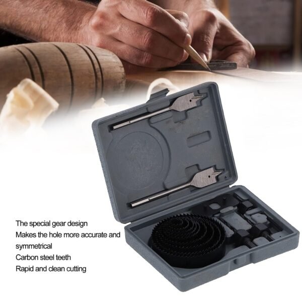 06_f50fd49a-af32-4d61-9ecb-a82b05738276.jpg Drill Hole Cutter, Carbon Steel High Accuracy Incisive Hole Saw for Cutting PCV (18 Pcs Set)