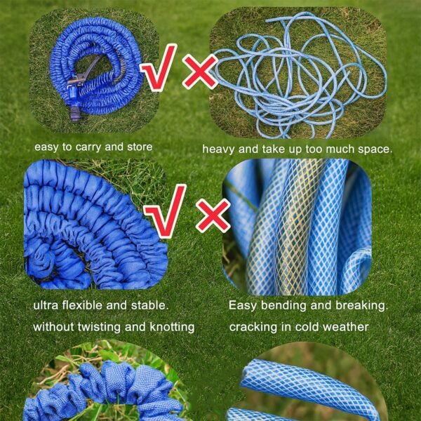 50 Ft Expandable Hose Pipe Nozzle For Garden Wash Car Bike With Spray Gun