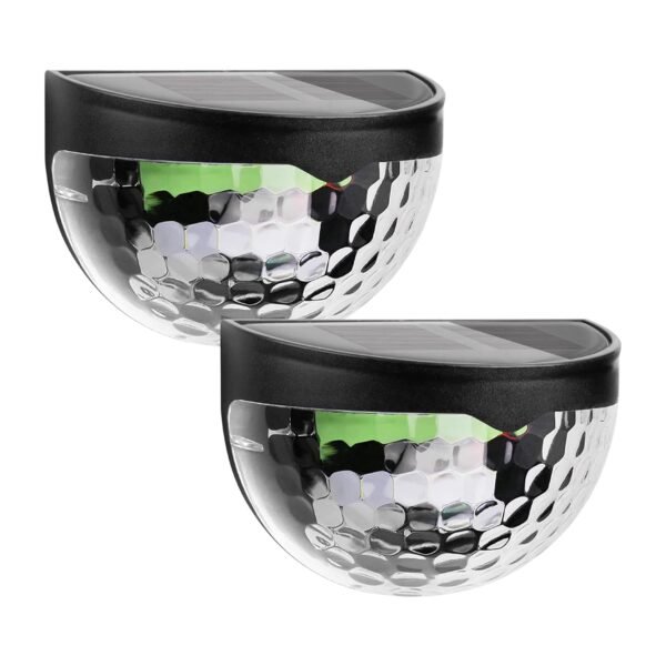 06_ffa2f3d9-4044-4ab8-b1b3-8eb53349ecb7.jpg 6 LED Solar Powered Wall Mount Fence Light with Honeycomb Shade Design (2 Pc Set)