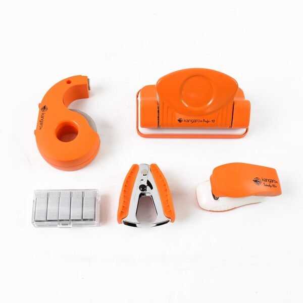 Kangaro 5-in-1 Stationery Gift Set Stapler, Staples, Staple Remover, Tape Dispenser