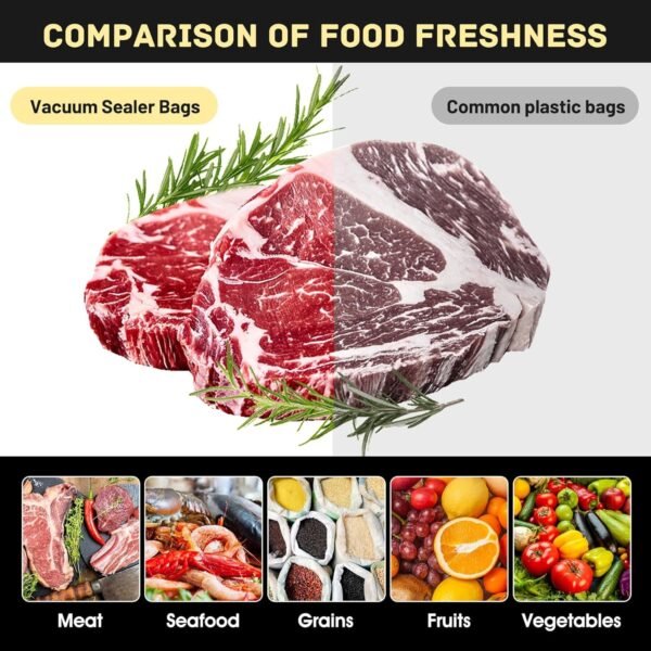 Heavy-Duty Vacuum Sealer Food Bags (24×16 cm, Pack of 50)