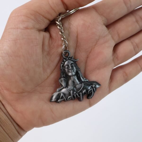 Adiyogi Shiva Face Metal Keychain (1 Pc)