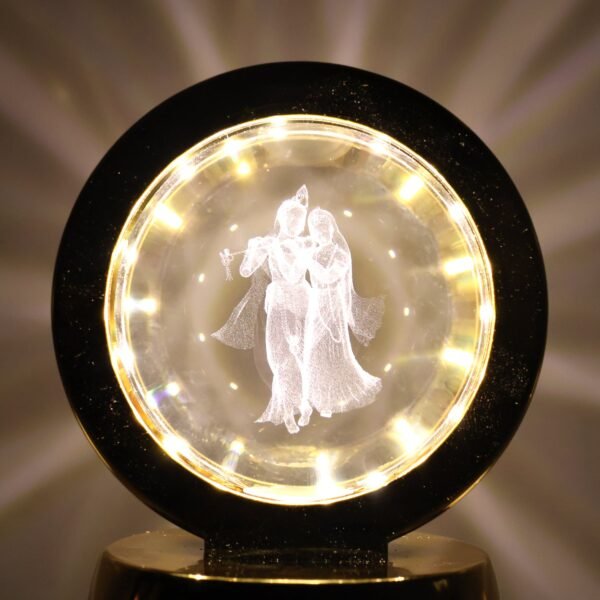 Radhe Krishna Crystal Ball Night Light – 1 Pc