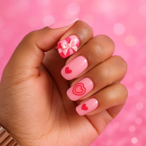 Premium Artificial False Nail Set with Mix Design fake nails - (Set)