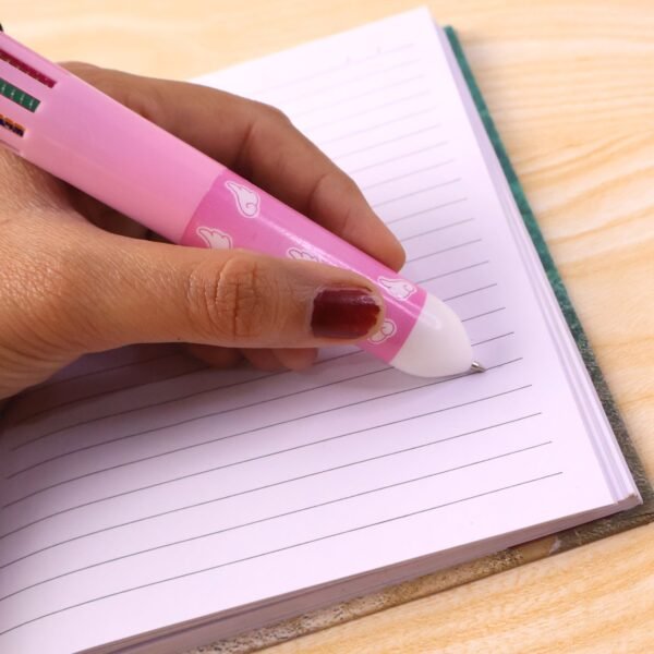 Cute Character Design 10-in-1 Multicolor Ball Pen (1 Pc)