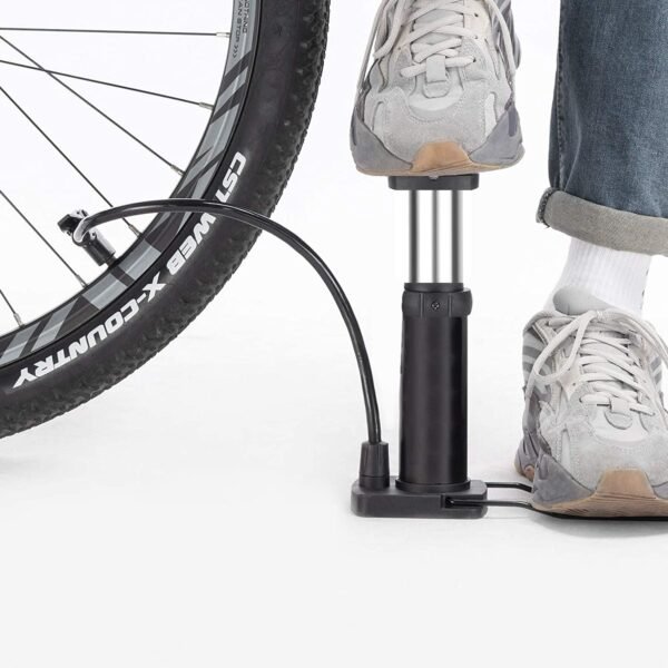 Compact Mini Foot-Operated Air Pump with Hose & Locking Valve Head