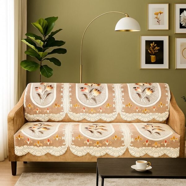 Elegant Floral Sofa Protector Runner - (Set / 132x28 Inch)