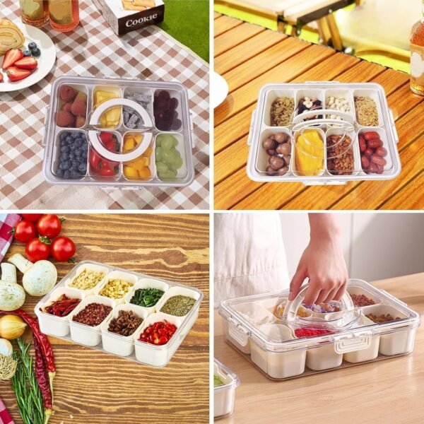 6-Compartment Fridge Storage Box with Lid