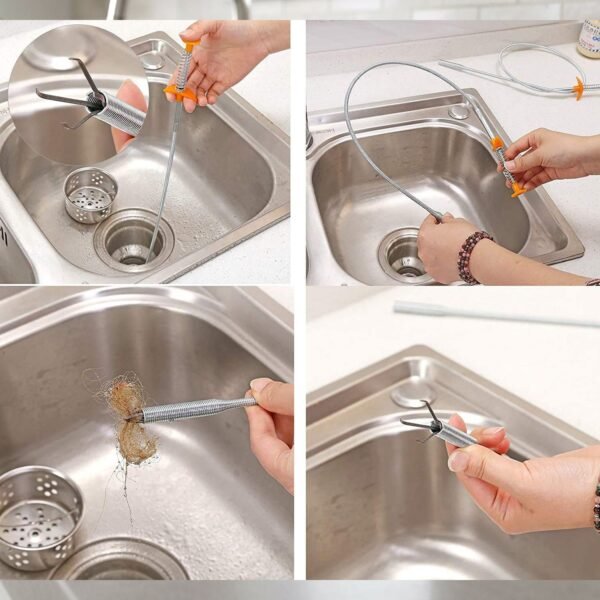 Flexible Spring Drain Cleaning Tool with Hand Grip (1 Pc / 90 Cm)