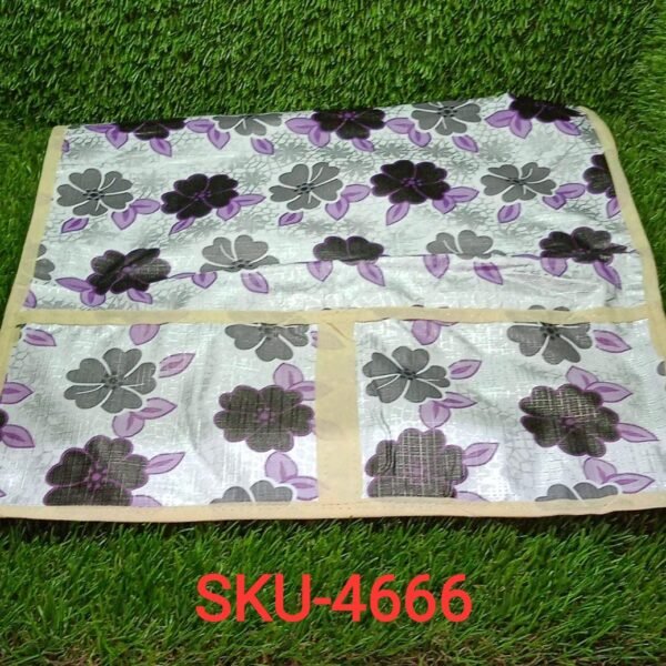 Microwave/Oven Top Cover with 4 Utility Pockets (Mix Design)