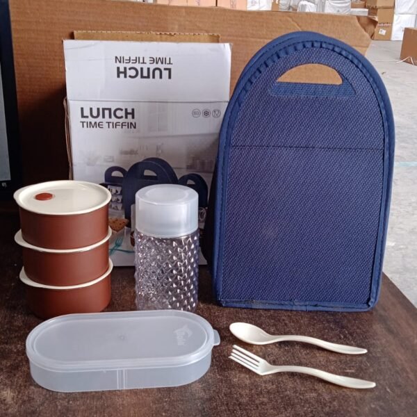 Steel Lunch Box Set (4 pcs, Black)