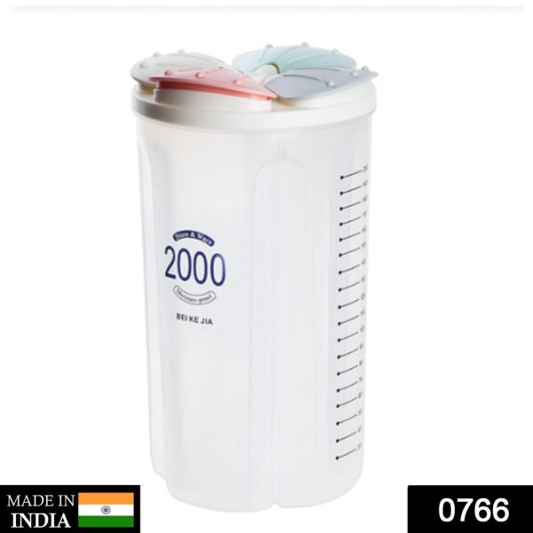 0766.jpg Kitchen Storage - Transparent Sealed Cans / Jars / Storage Box 4 Section