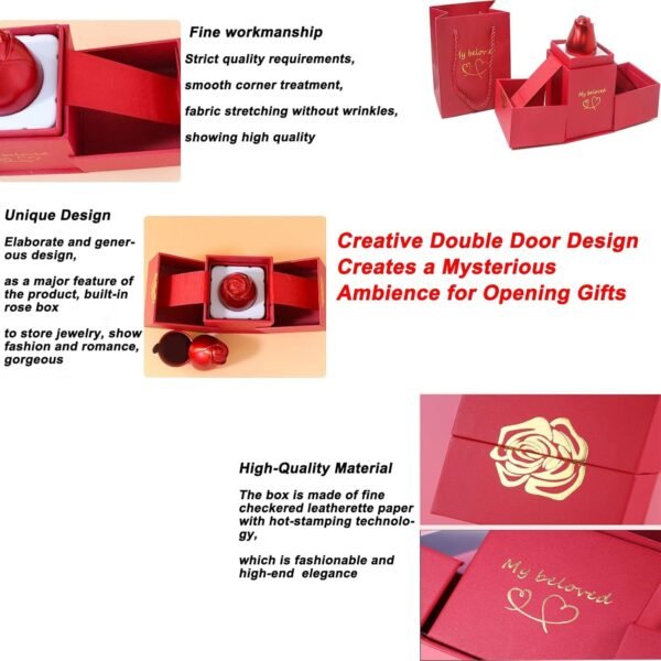 Christmas Gifts for Women Rose Ring Box Jewellery Box