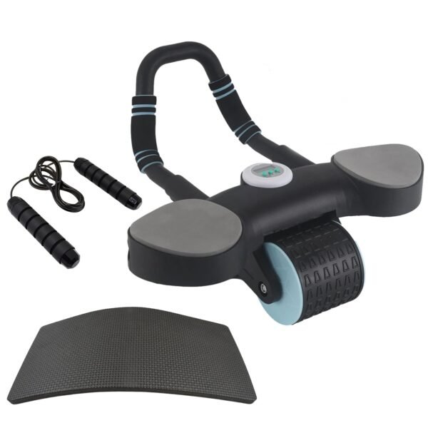 Abdominal Wheel Roller with Elbow Support, Timer & Skipping Rope (1 Set)