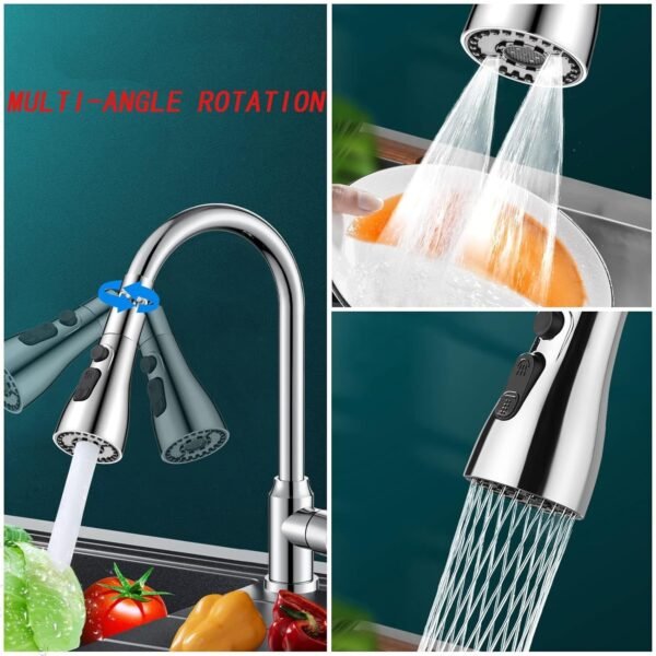 07_1709fa3a-5177-42f0-83bd-867e2af00b0d.jpg Kitchen Faucet 3-Function Pull Down Sink Sprayer (1 Pc)
