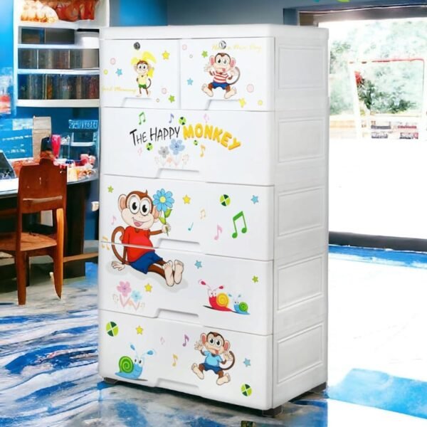 07_1d62dfdb-0e7a-49bc-9b93-11d92fb87d6d.jpg Kid's Plastic Chest of 6 Drawers, Multi-Purpose Storage Organizer/Wardrobe for Kids