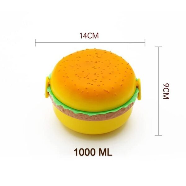 07_27c8b9d0-bdd7-41e1-a6eb-8de782bdbaf6.jpg Burger Shape Lunch Box – Double Layer 1000ml Food Container with 2 Spoons for Kids