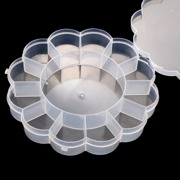 Round Compartment Plastic Storage Box (1 Pc)