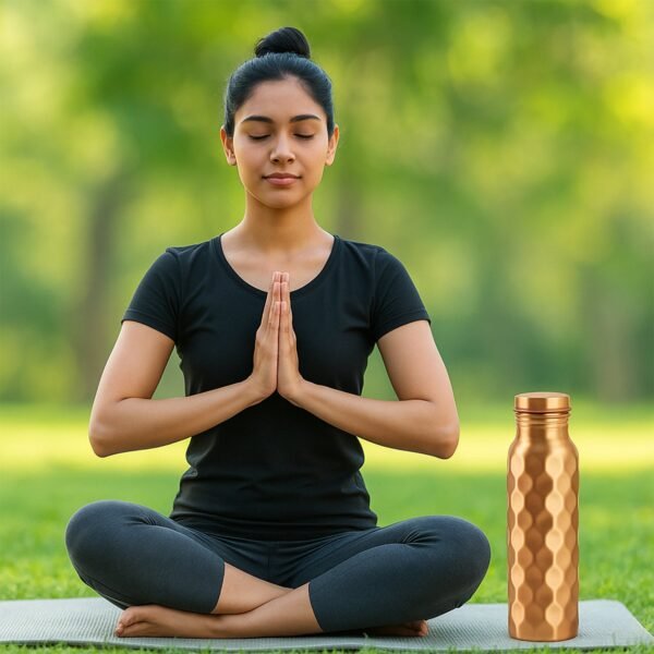 07_2c08dd83-72f4-4601-a91c-d836842e5828.jpg Diamond Cut Copper Water Bottle 2 Glasses with Gift Box (3 Pcs Set)