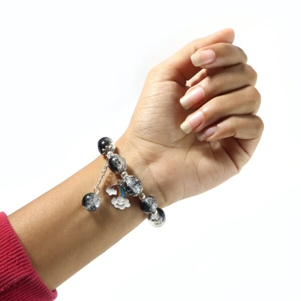 07_2ec18eaf-0322-4a63-ae99-baf296c83762.jpg Elegant Black & Crystal Beaded Charm Bracelet