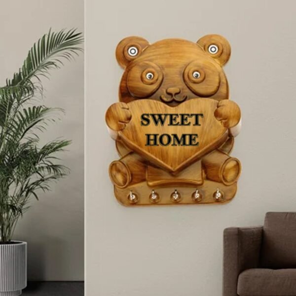 07_3639b295-8a99-4d33-b43c-aedb53a2fcba.jpg Cute Plastic Panda Key Holder, Wall Key Rack with 5 Hooks (1 Pc)