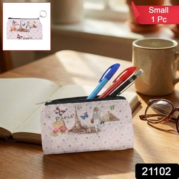 07_45194113-7d60-44fe-9007-4aa43cb36e3e.jpg Small Paris Print Zipper Coin & Stationery Pouch (1 Pc)