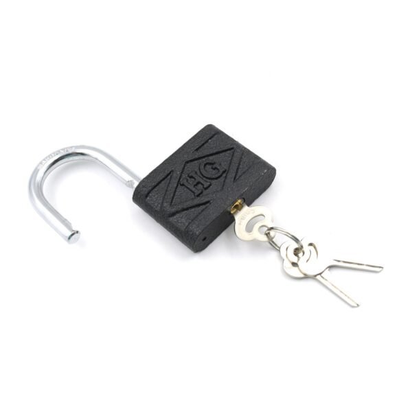 Thickened Black Iron Padlock – Brass Core, Waterproof, Anti-Theft (75/60/32mm)