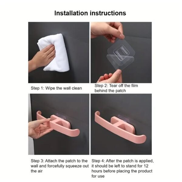 07_53274a5e-fdf0-4d81-8e41-9be286522b29.jpg Bathroom Towel Slipper Hanging Rack Self Adhesive Wall Mounted (1 Pc)