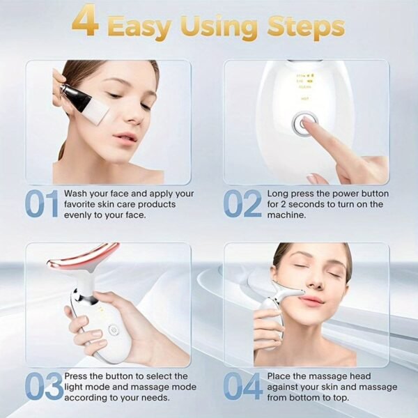07_54e6ef1b-f338-4e94-8915-29f0b6db6ee3.jpg Electric Face Massager Wrinkle Remover LED Photon Face Beauty Device (1 Pc / Plastic)