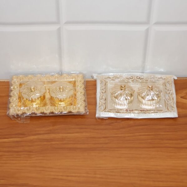 Ornate Rectangular Pooja Thali Tray - (1 Pc)