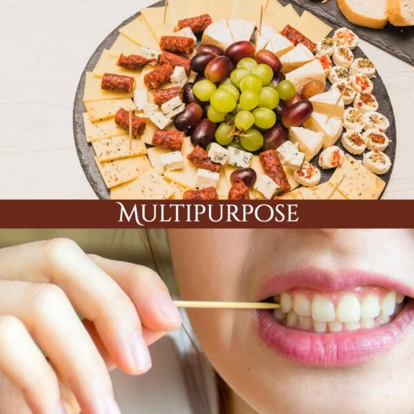 Wood Double Sided Toothpicks with Clear Plastic Storage Box