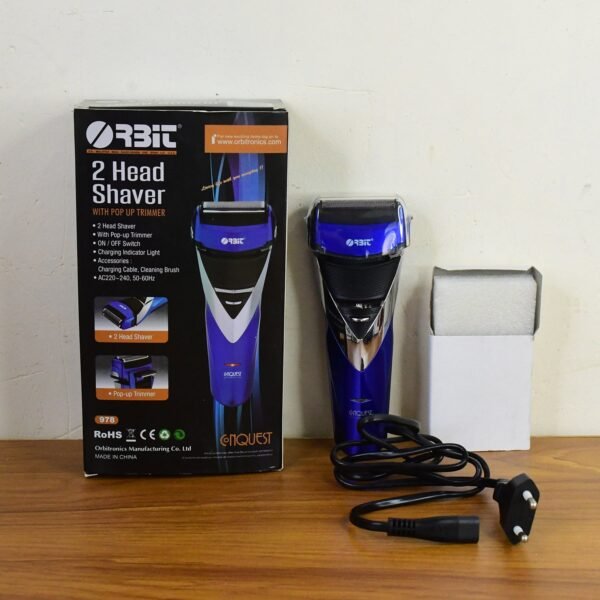 07_63ac06e3-a4dc-4b5b-b162-23431fd975c8.jpg Orbit Rechargeable Electric Foil Shaver 2 Head shaver With Pop up trimmer (1 Pc)