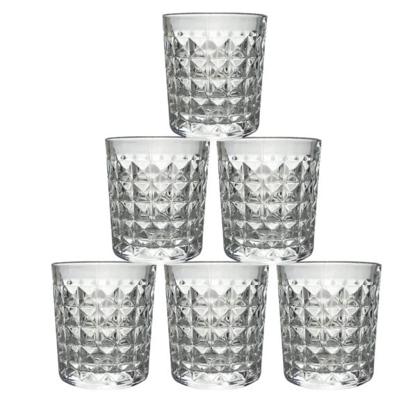 Premium Crystal-Style Glass Tumbler Set (6 Pc / 210 ML)