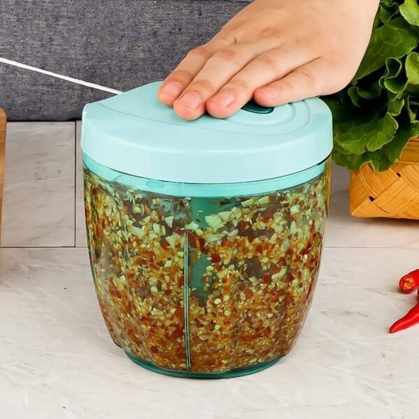 6 BLADE 2IN1 MANUAL FOOD CHOPPER, COMPACT & POWERFUL HAND HELD VEGETABLE (1000Ml)