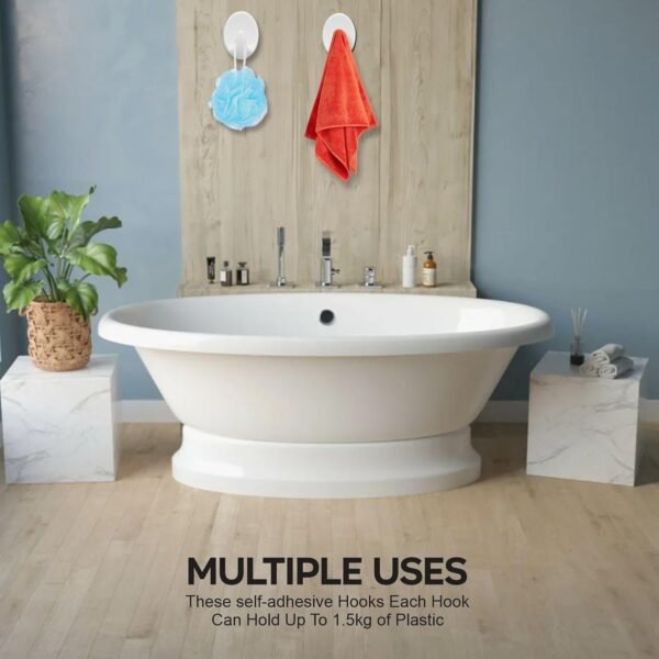 Earth Star Self Adhesive Plastic Wall Hook (12 Pc)